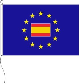 Europa (Spanien ohne Wappen Fahne im Sternenkreis) - Querformatflagge