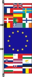Europa alle Mitgliedstaaaten - Hochformatflagge