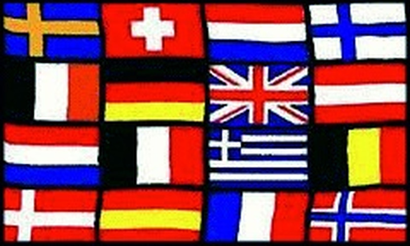 Europa 16 Nationen - preiswerte Alternative: 150 x 90 cm