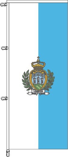 San Marino mit Wappen - Auslegerflagge