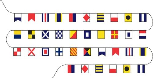 Flaggenkette 38 Signalflaggen A-Z, 30 m lang - Flaggenkette