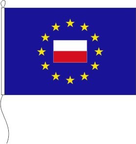 Europa (Polen Fahne im Sternenkreis) - Querformatflagge