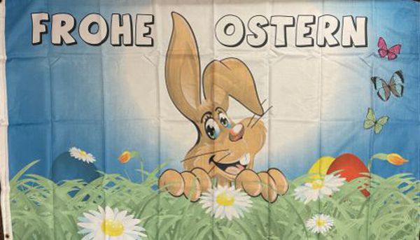 Frohe Ostern 5 - preiswerte Alternative 90 x 60 cm - Querformatfahne
