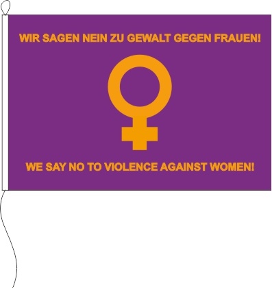 Wir sagen Nein zu Gewalt gegen Frauen - Querformatflagge