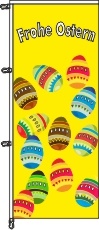Frohe Ostern 12 Eier gelb - Auslegerflagge