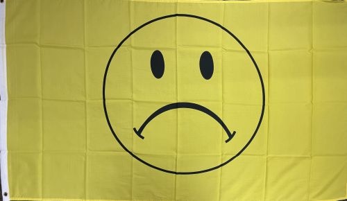 Smiley traurig - preiswerte Alternative: 150 x 90 cm