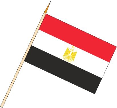 Ägypten - Stockfahnen (1 VE = 10 Stück) - Stockfahne
