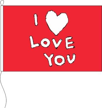 I love you rotgrundig - Querformatflagge